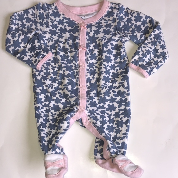 Newborn Baby Girl Footies Sleepers 3 pack bundle lot - Picture 7 of 12